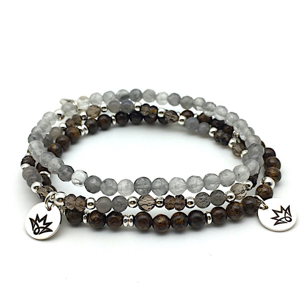 Armband-Set Braun/Grau