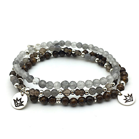 Armband-Set Braun/Grau