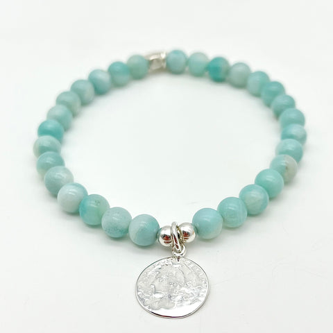 Amazonit Armband mit Münze