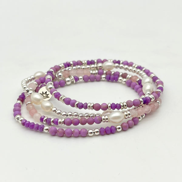 Phosphosiderit Armband mit Rosenquarz