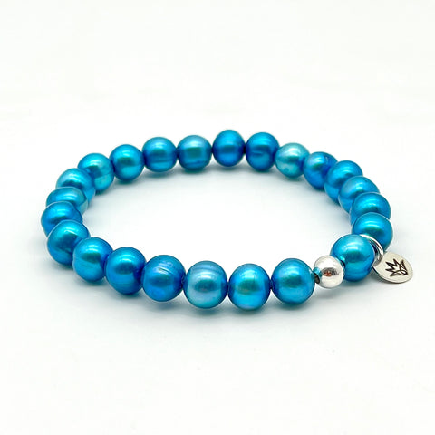 Süßwasser-Zuchtperlen Armband in türkis