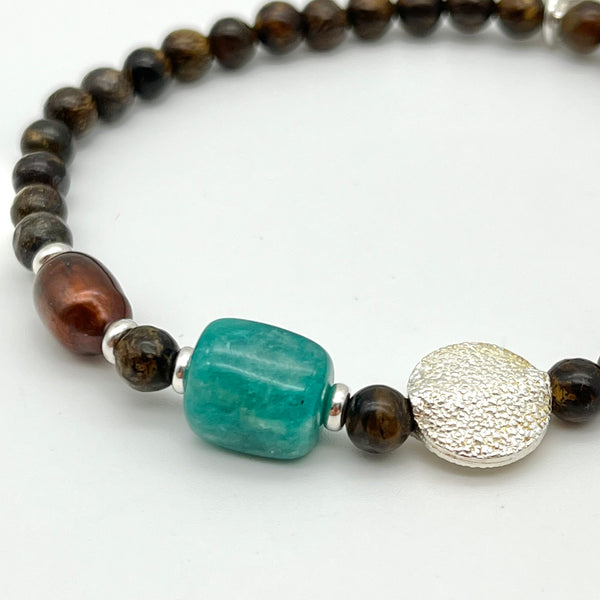 Bronzit Armband mit Amazonit
