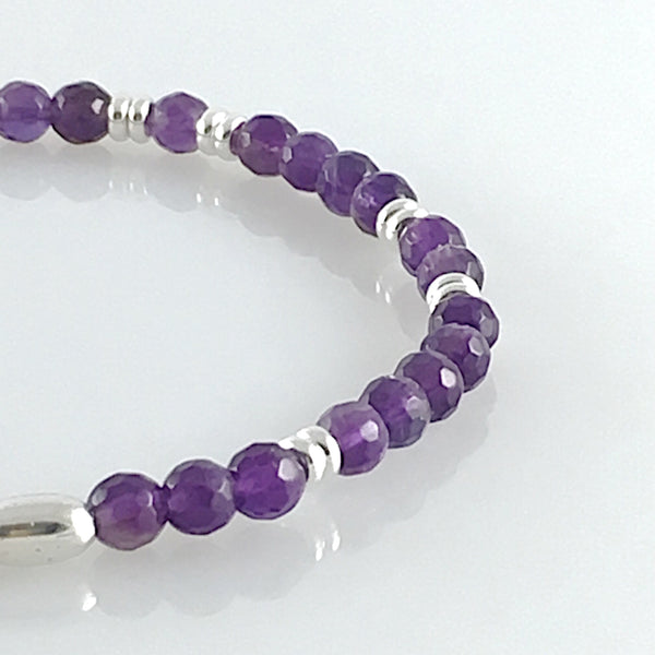 Amethyst Armband mit Silber