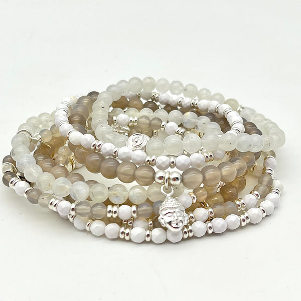 Achat Armband mit Buddha