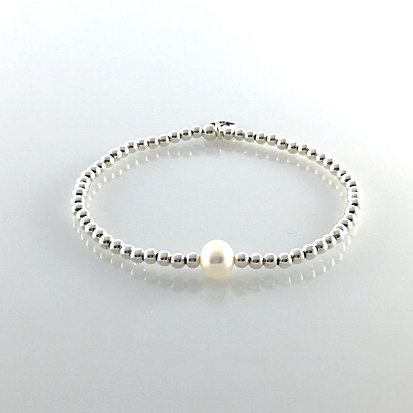 Kugelarmband aus 925 Silber mit SWZ-Perle
