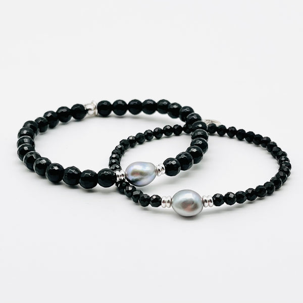 Spinell Armband mit Süßwasser-Zuchtperle