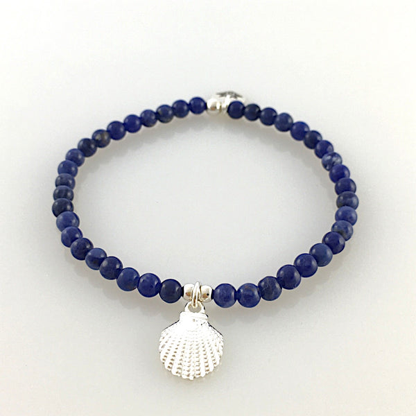 Sodalith Armband mit Muschel