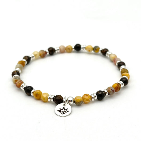 Armband-Set aus Achat und Bronzit