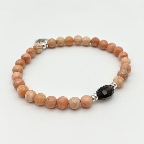 Baryt-Armband mit Rauchquarz