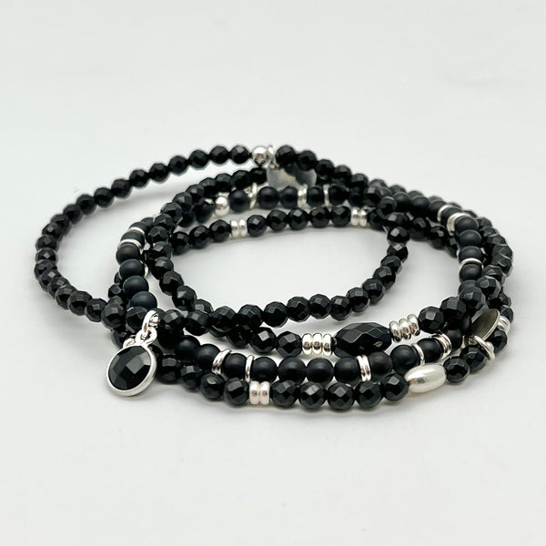 Onyx Armband mit facettiertem Anhänger