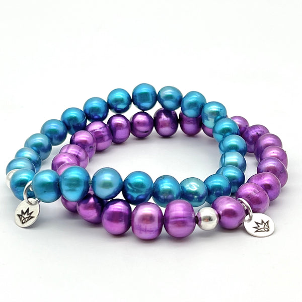 Süßwasser-Zuchtperlen Armband in türkis