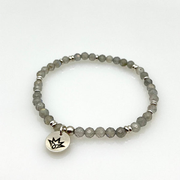 Labradorith Armband mit 925 Silber