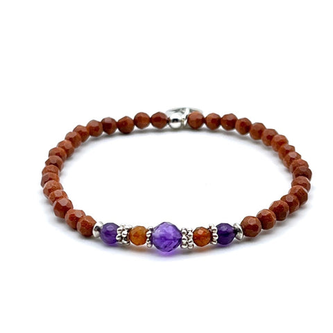 Armband aus Goldfluß und Amethyst