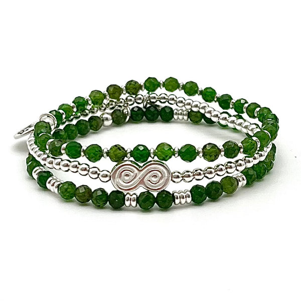 Edelstein Armband Set aus Diopsid