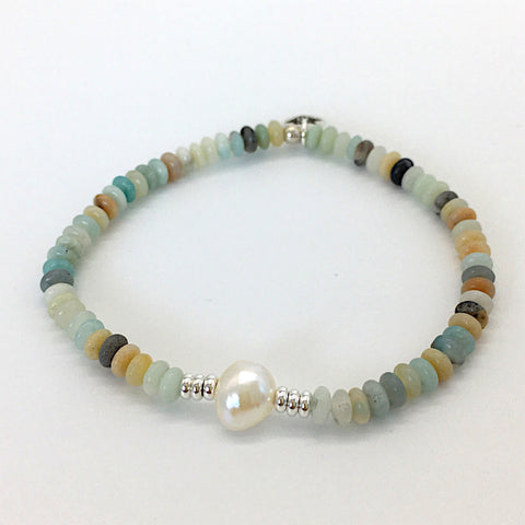 Andenopal Armband mit Süßwasserzucht-Perle