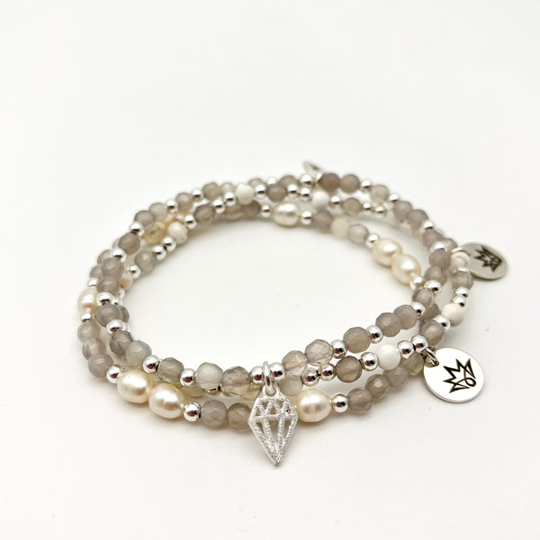 Armband-Set Achat NATUR