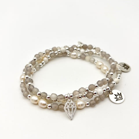 Armband-Set Achat NATUR