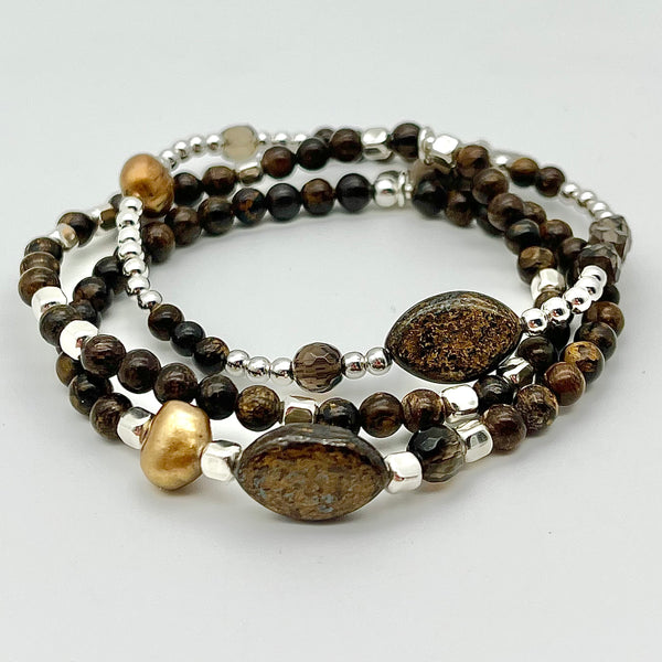 Edelsteinarmband aus Bronzit