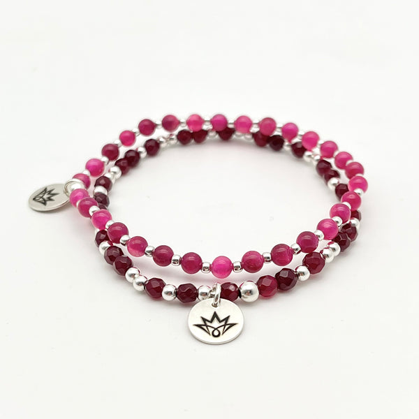 Achat-Armband „Magenta“