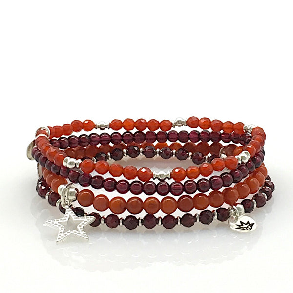 Granat Armband mit 925 Silber