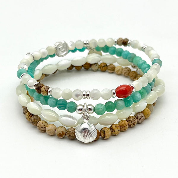 Perlmutt Armband mit Edelsteinen