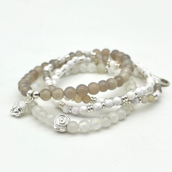 Labradorith Armband in weiß