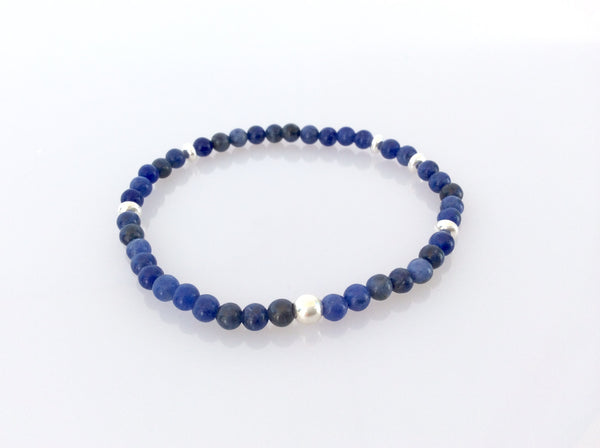 Sodalith Armband mit 925 Silber