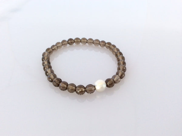 Rauchquarz Armband mit 925 Silber