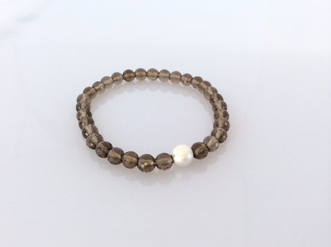 Rauchquarz Armband mit 925 Silber